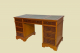 2x English Victorian ANTIK Pedestal Desk VINTAGE Schreibtisch Leder Eibe Sekretär