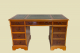 2x English Victorian ANTIK Pedestal Desk VINTAGE Schreibtisch Leder Eibe Sekretär