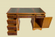 2x English Victorian ANTIK Pedestal Desk VINTAGE Schreibtisch Leder Eibe Sekretär