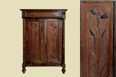 1920er Vertiko ANTIK Jugendstil Nußbaum Lebensbaum Kommode Schrank von 1920