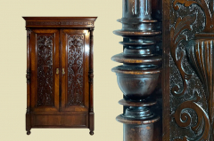Edler 1880er Kleiderschrank ANTIK Gründerzeit Nußbaum Säulen Schrank von 1880