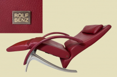 Original ROLF BENZ Sessel Vintage 3100 Bordeaux Rot Leder Relaxfunktion