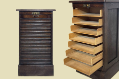 Rolladenschrank ANTIK Jugendstil VINTAGE Art Deco Noten Akten Schrank von 1920